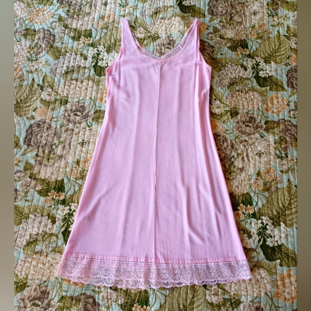 Vintage 80s Slip Dress With Lace Trim, Size S - Picture 5 of 12